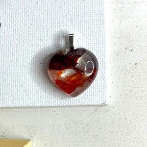 Fire quartz crystal heart necklaces